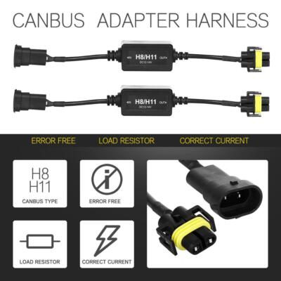 2pcs H11 LED DRL Fog Light Canbus Load Resistor H9 H8 Wiring Canceller Decoder