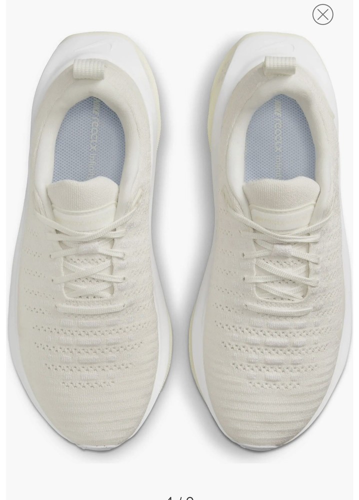 Nike React X Infinity Run 4 Phantom White Womens Size 6 Running Shoes