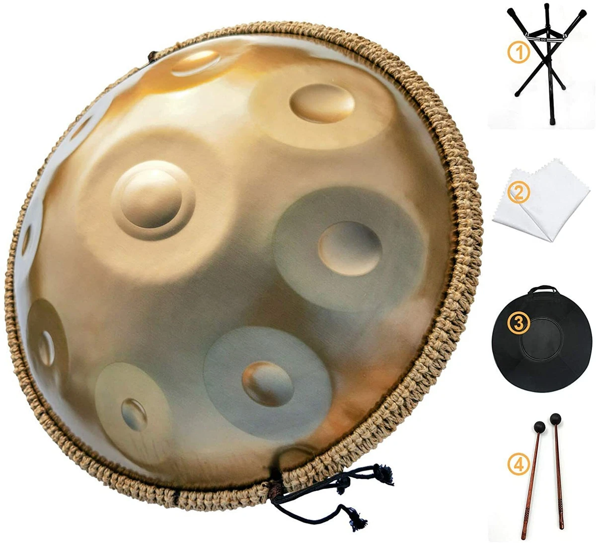 Handpan 9 notes black for sale - Instrument in D minor