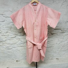 Weldon Shave Coat Robe Set Pink Seersucker Lounge Vtg 1960s 70s MCM Palm Springs