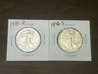 Walking Liberty Half Dollar Lot Of (2). 1935-P, and 1946-S UNC