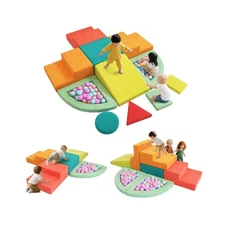 11-Piece Foam Climbing Blocks for Toddlers, Indoor Baby Climbing Gym Soft Pla...