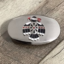 Native American Bird Design Belt Buckle