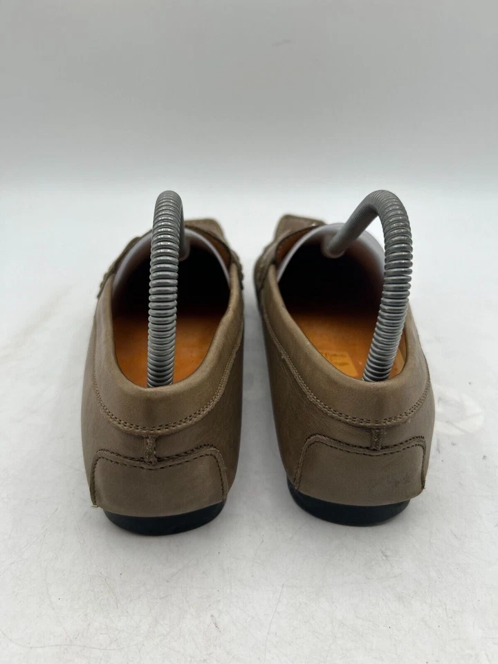 Mocasín Zapatos Para Mujer US 9 Marrón Cuero Puntera Cuadrada Sin Cordones Planos Parte Superior Baja Foto 3 de 4