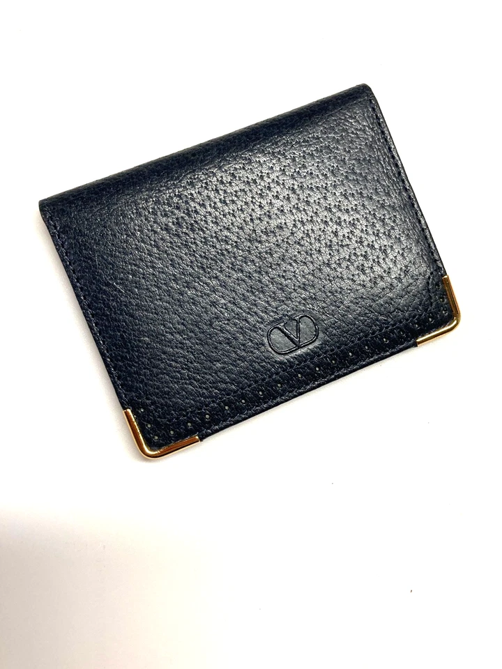 CARTERA COMPACTA DE CUERO VALENTINO GARAVANI INICIAL V TARJETA PLEGABLE AZUL ... - Imagen 4 de 4