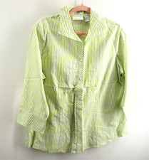 Chicos avocado stripe no iron blouse size 2