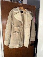 Vintage WIMAN Ranchers Coat Mens L Jacket Suede Poly Sherpa See Description