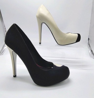 Next Runway Collection Damen-Heels schwarz/cremefarben zweifarbig UK 5,5 Vintage 2012 neu mit Karton