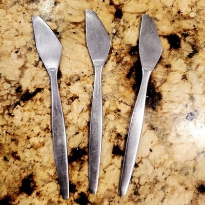 MCM 3 GENSE SWEDEN FOCUS 18-8 STAINLESS FLATWARE 6'' BUTTER SPREADER KNIVES   