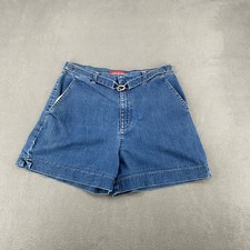 Gloria Vanderbilt Womens Blue Denim Shorts Double Hook Closure Size 14