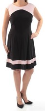AMERICAN DREAM Womens Black Cap Sleeve Above The Knee Fit + Flare Dress Size: 4
