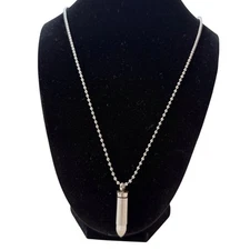 NIB In Loving Memory Stainless Steel Bullet Urn Pendant Necklace Bead Chain