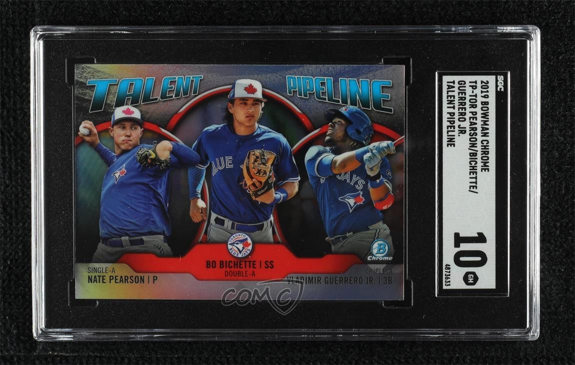 2019 Bowman Talent Pipeline Chrome Vladimir Guerrero Jr Nate Pearson SGC 10 za5