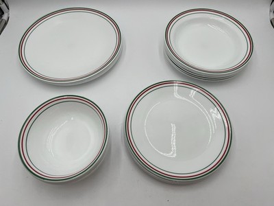 Corelle Holiday Red & Green Stripe Dinnerware Set   23 Pieces