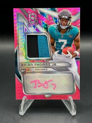 2024 Panini Spectra Brian Thomas Jr. Rookie Aspiring Patch Auto Pink /25 Jaguars