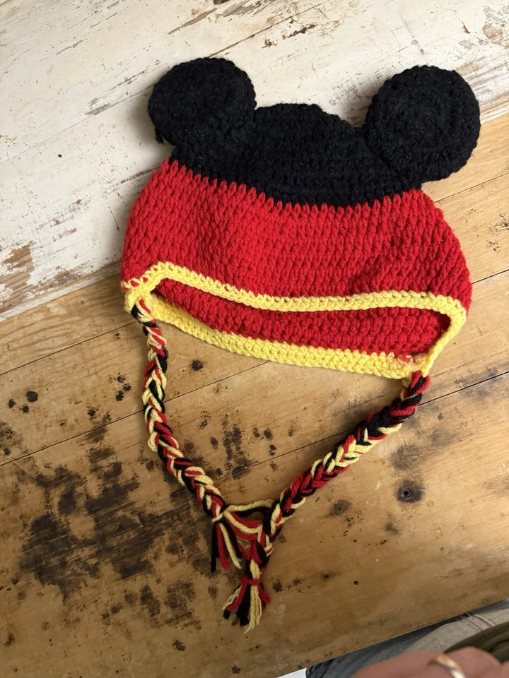 4 Mickey Mouse Crochet Sewn Hat baby beanie Disney Child Adult Family Set - Image 4 of 4