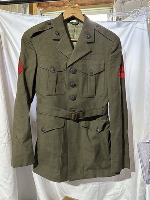 VTG 1960s VIETNAM MARINE CORP USMC GREEN SERVICE ALPHA DRESS