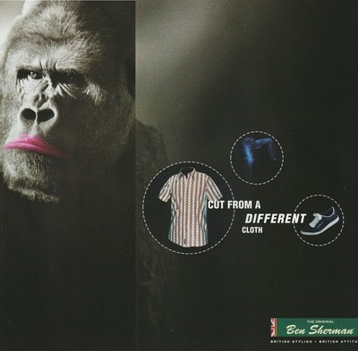 2001 Ben Sherman British Clothing Orig Print Ad 42x28cm Gorilla Lipstick MAX 67