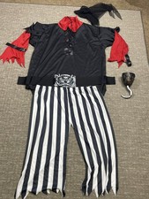 PIRATE HALLOWEEN COSTUME MENS XL 40-42 Pirates Shirt Pants Belt Headscarf
