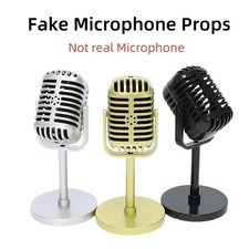 Vintage Microphone Prop,Retro Fake Microphone Angle Adjustable Decorative Party