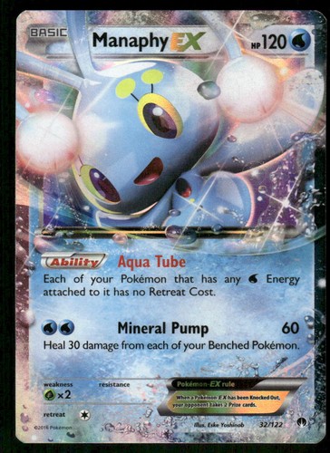 Manaphy EX 32/122 Holo Ultra Rare BREAKpoint Pokemon NM