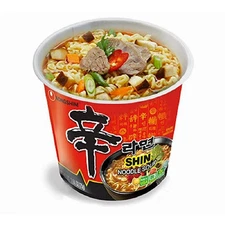 (6 pack) Nongshim Shin Ramyun Spicy Beef Ramen Noodle Soup Cup, 2.64oz X 1 Count