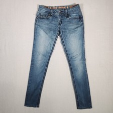 Rock Revival Jeans Womens 28 Blue Adele Skinny Medium Wash Stretch Western Denim