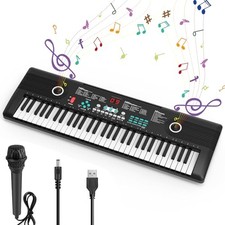 BLACK - WFHDTX 61 KEYS KEYBOARD PIANO, ELECTRONIC DIGITAL PIANO 600