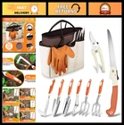 10 PCS Heavy Duty Stainless Steel Garden Tool Set with Storage Bag - Ideal for D