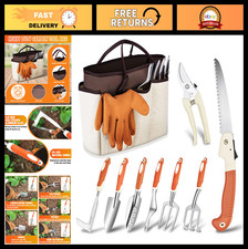 10 PCS Heavy Duty Stainless Steel Garden Tool Set with Storage Bag - Ideal for D