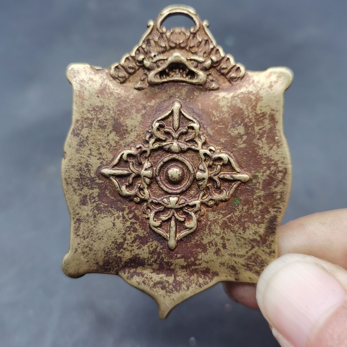 Copper Square Nine Palaces Bagua Zodiac Thokcha Double Vajra Dual Sided Tibetan