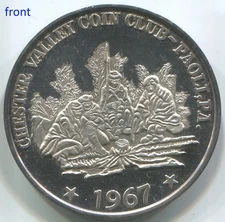 AG040 Chester Valley Coin Club Paoli PA 1967, Anthony Wayne, .999 silver medal