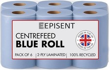 Blue Roll 2 Ply Centrefeed Paper Towels Super Absorbent Cleaning Wiper Rolls