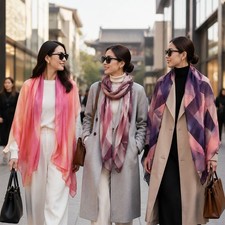 Women's Elegant Print Shawl Soft Thin Scarf Versatile Headscarf Sunscreen Wrap