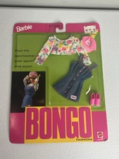 Barbie Bongo Fashions abito denim e camicia floreale e cappello rosa e scarpe 3356 nuovo