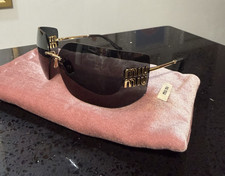 MIU MIU MU 54YS 5AK5S0 Gold Grey Women's Sunglasses Brand New