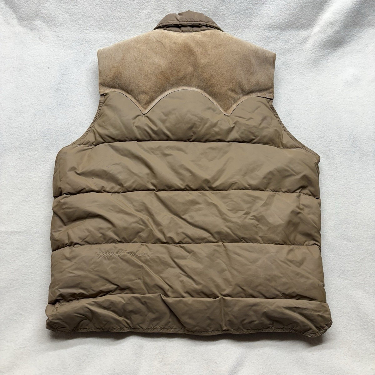 Vintage 70s 80s Woolrich Suede Yoke Down Puffer Vest Leather M | eBay