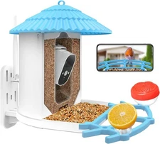 NPET Smart Bird Feeder with Camera Solar Powered generous 2-liter capacity