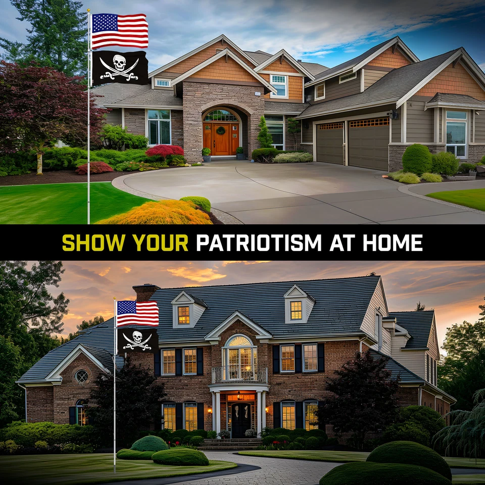 Bandera telescópica de 20 pies SV y espadas americanas y piratas banderas Emb 300D 3x5 pies Foto 4 de 4