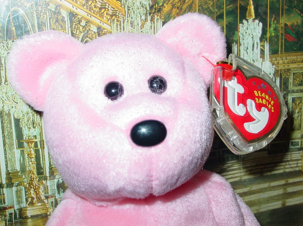 TY 2001 SPARKLE-PINK WITH EMBROIDERED FLORAL CHEST DESIGN TY 2001 SPARKLE-PINK WITH EMBROIDERED FLORAL CHEST DESIGN