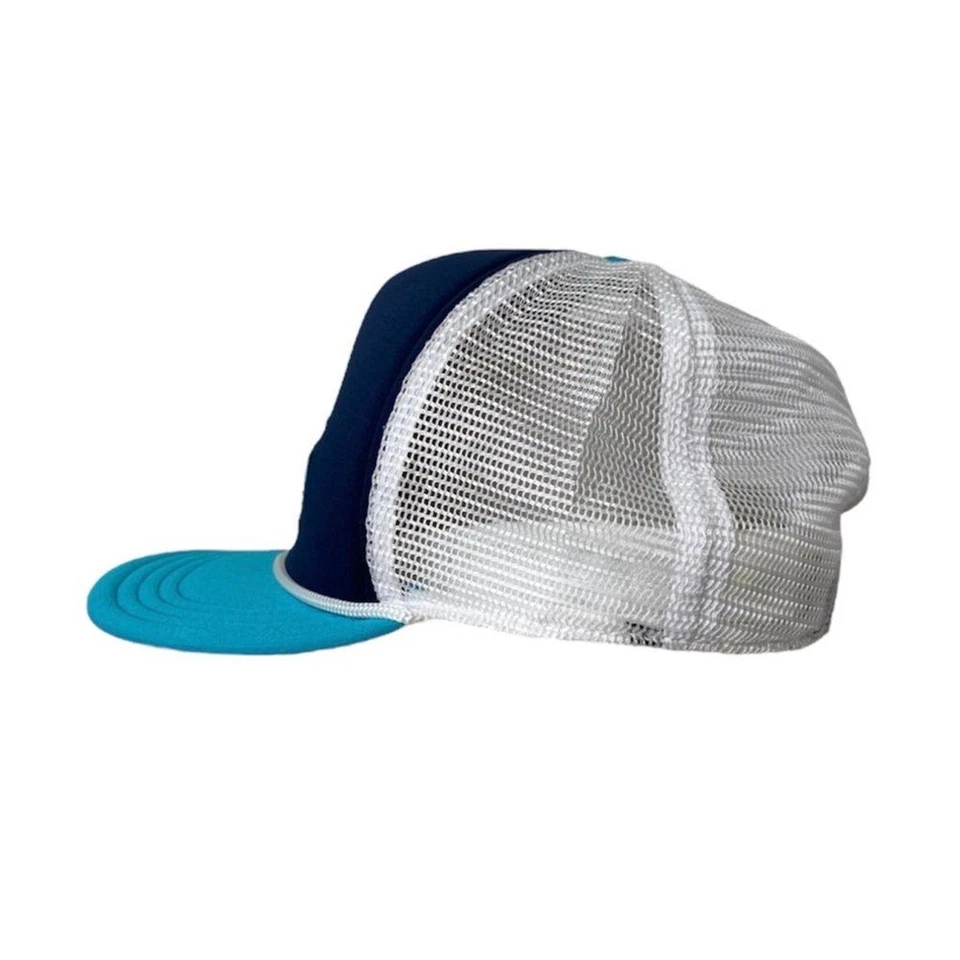 Chapéu caminhoneiro Snapback masculino Van’s Off the Wall malha azul e branca adulto tamanho único - Imagem 4 de 4