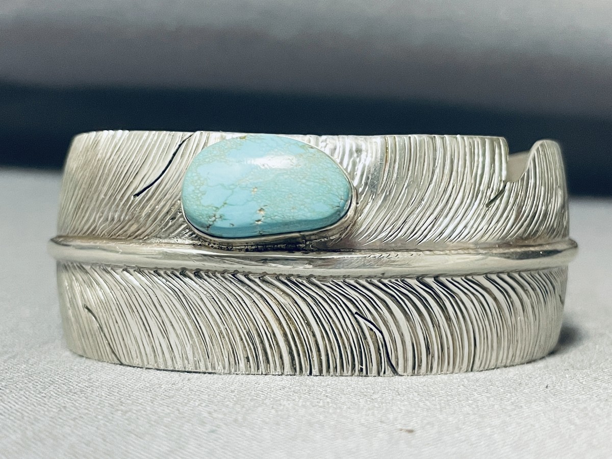 Important Ben Begaye Natural Green Royston Turquoise Native American Jewelry Silver Father Earrings Important Ben Begaye Natural Green Royston Turquoise Native American Jewelry Silver Father Earrings
