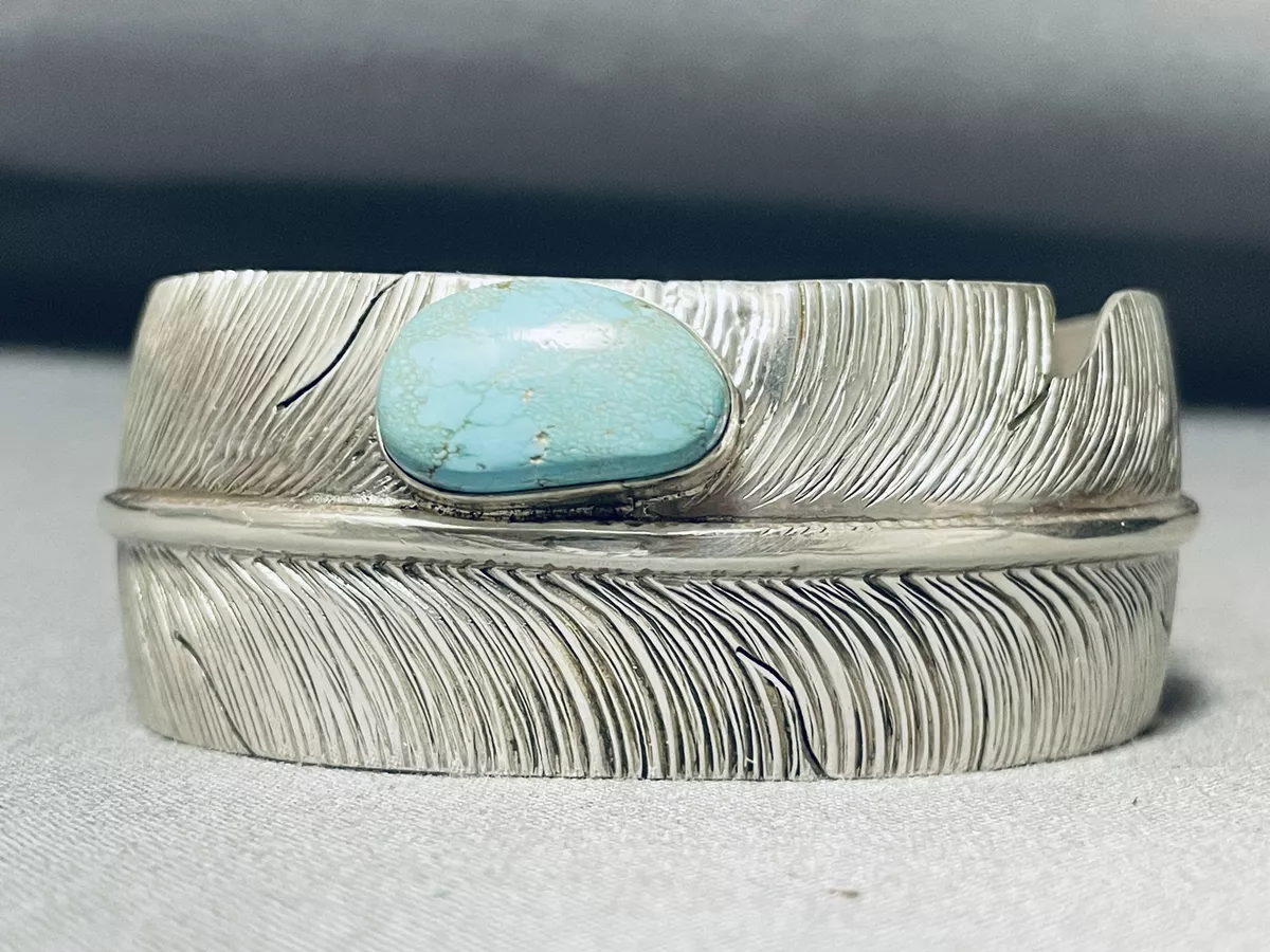 IMPORTANT VINTAGE NAVAJO BEN BEGAYE D TURQUOISE STERLING SILVER