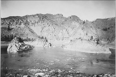 Poster, Many Sizes; Hell Gate, Columbia River. Boat Coming Down Riiver With Rock