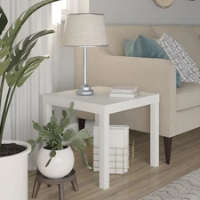 Parsons End Table, White