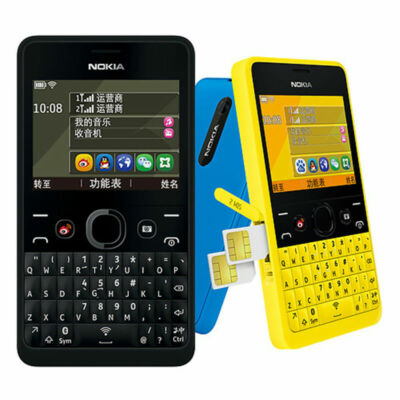 Original Nokia Asha 210 GSM 2G Unlocked QWERTY 2MP Bluetooth 2-SIM Mobile Phone