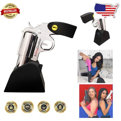 Rechargeable Gun Wine Opener with Foil Cutter - Perfect Gift for Enthusiasts