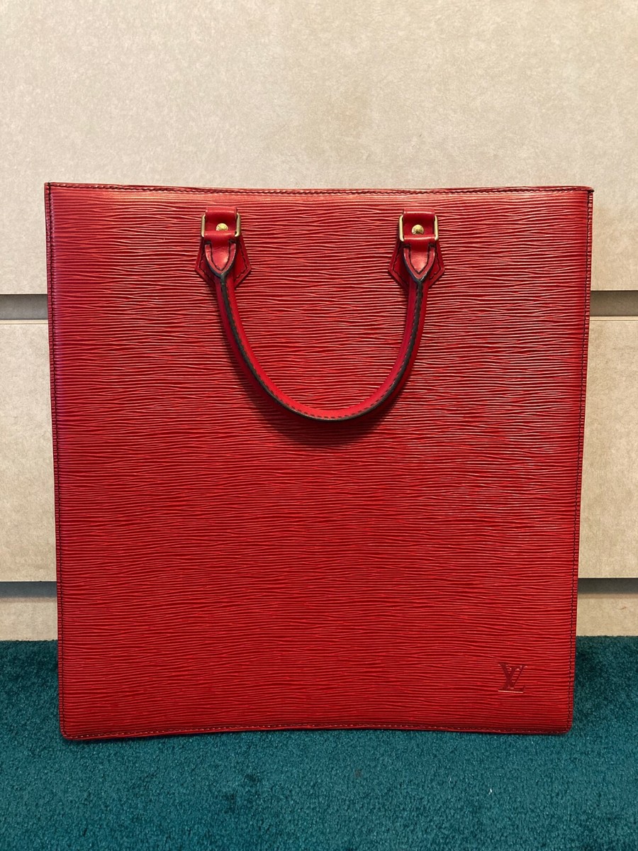Louis Vuitton SAC PLAT PM Red Epi Grained Leather Handbag