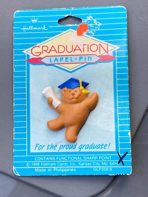 Graduation Cap1986 Hallmark Graduation Pin 1986 Student Teddy Bear Cap Diploma | eBay