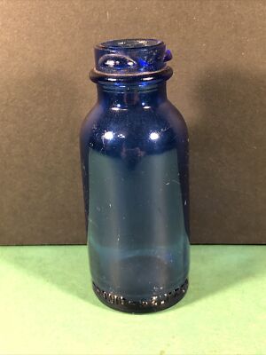 Vintage Bromo-Seltzer | Cobalt Blue 4'' Glass Medicine Bottle | Emerson Drug Co.